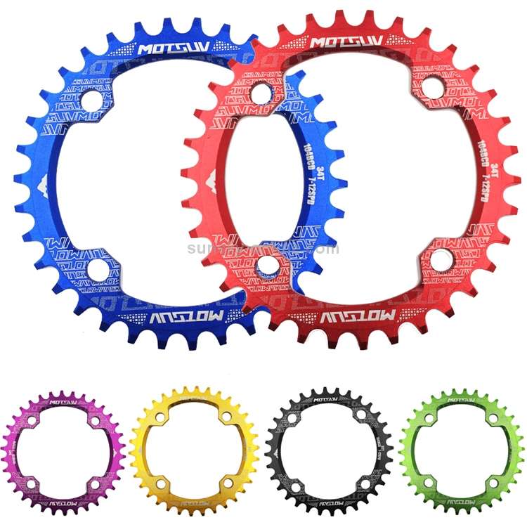 MOTSUV Narrow Wide Chainring MTB Bicycle 104BCD Tooth Plate Parts(Black)