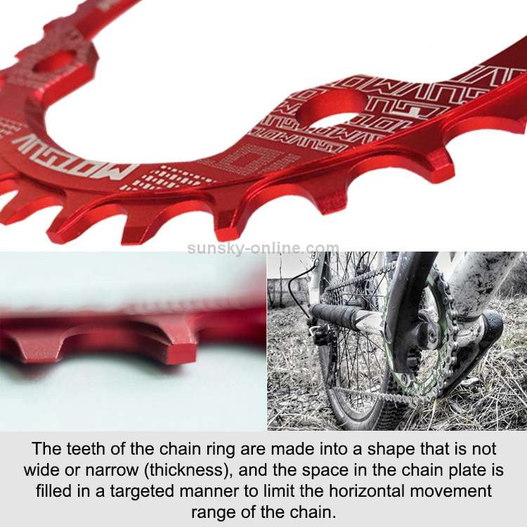 MOTSUV Narrow Wide Chainring MTB Bicycle 104BCD Tooth Plate Parts(Black)
