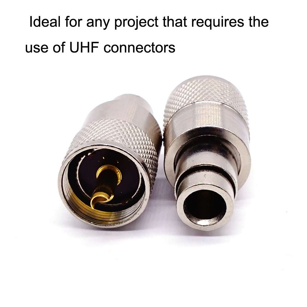 10pcs UHF Male PL259 Connector RG8 / RG58 Cable Lug Antenna Connector