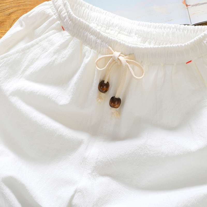 Casual Loose Cotton Linen Five-point Shorts, Size: XXL(Dark Green)