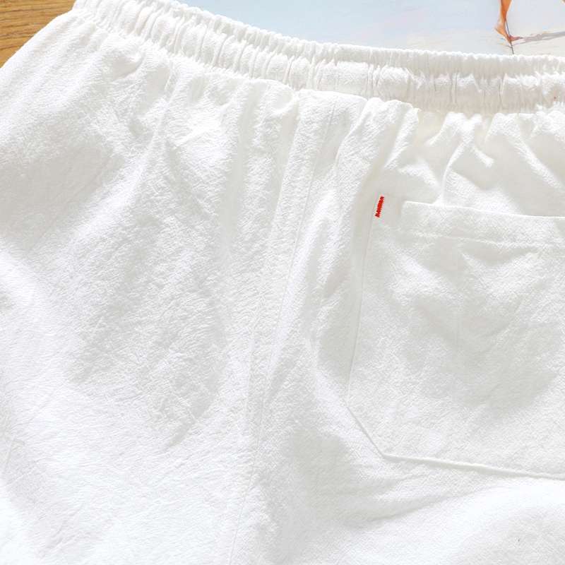 Casual Loose Cotton Linen Five-point Shorts, Size: XXL(Dark Green)