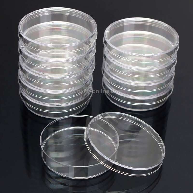 10 PCS Polystyrene Sterile Petri Dishes Bacteria Dish Laboratory Biological Scientific Lab Supplie