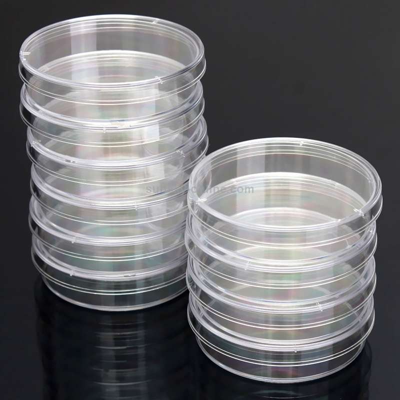 10 PCS Polystyrene Sterile Petri Dishes Bacteria Dish Laboratory Biological Scientific Lab Supplie