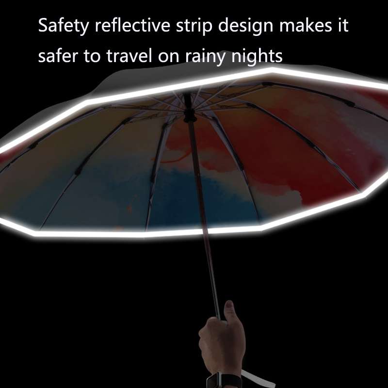 3021 Automatic Rain And Sun Dual-Purpose Umbrella Sun-Proof And Anti-Rebound Folding Umbrella(Illu