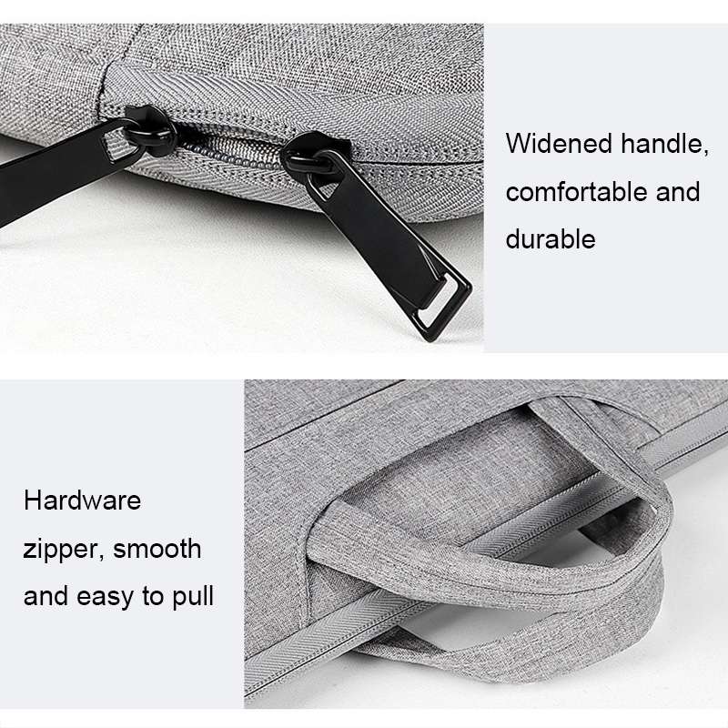 ST01 Large-Capacity Waterproof Shock-Absorbing Laptop Handbag, Size: 14.1-15.4 inches(Grey)
