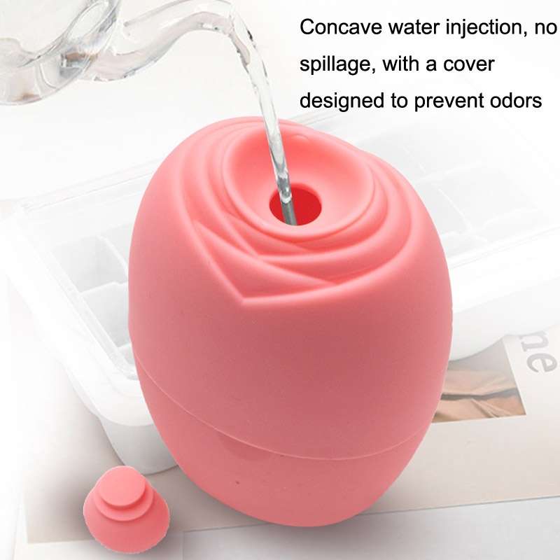 2pcs L-03-01 Face Ice Apparatus Massage Ice Roller Beauty Makeup Silicone Face Ice Tray(Blue With