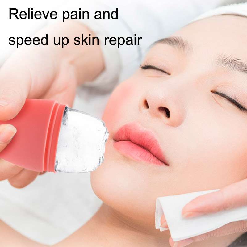2pcs L-03-01 Face Ice Apparatus Massage Ice Roller Beauty Makeup Silicone Face Ice Tray(Blue With