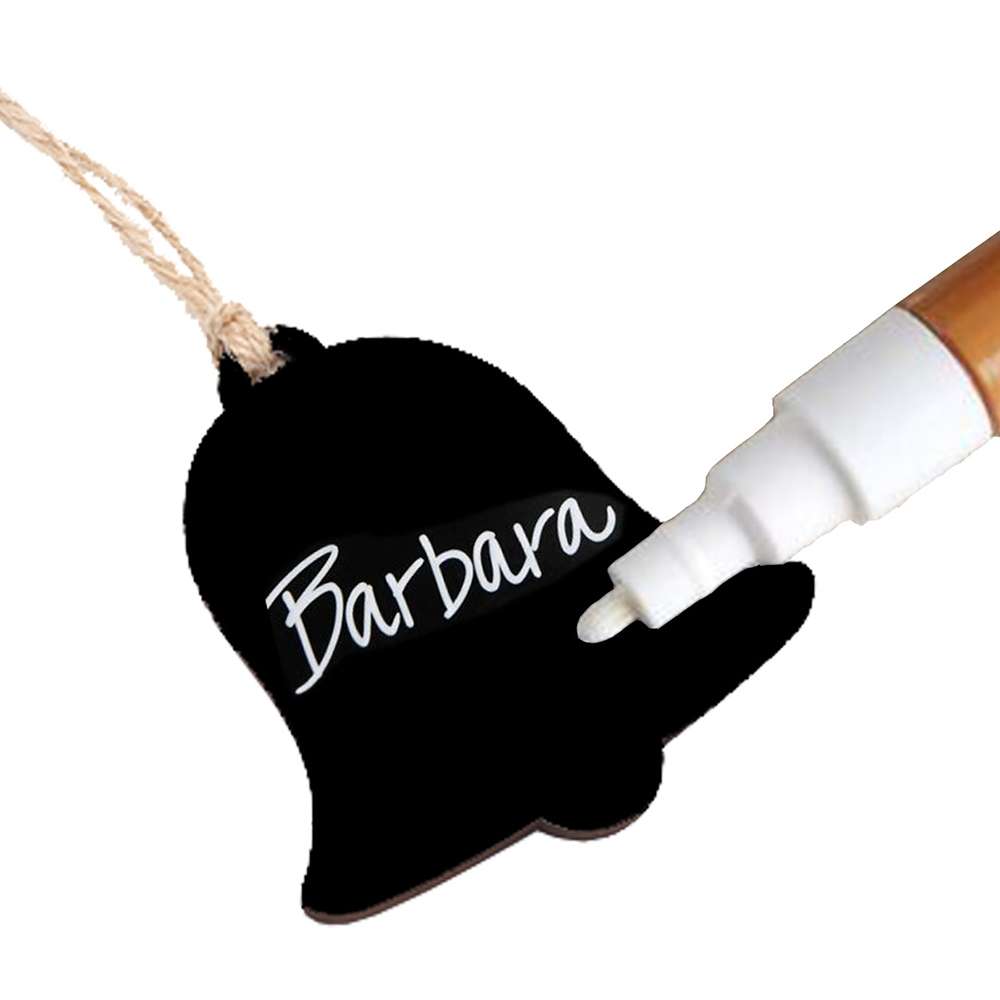 10pcs/Set Mini Hanging Wooden Message Board Home Holiday Decor Lanyard Chalkboard(Circular)