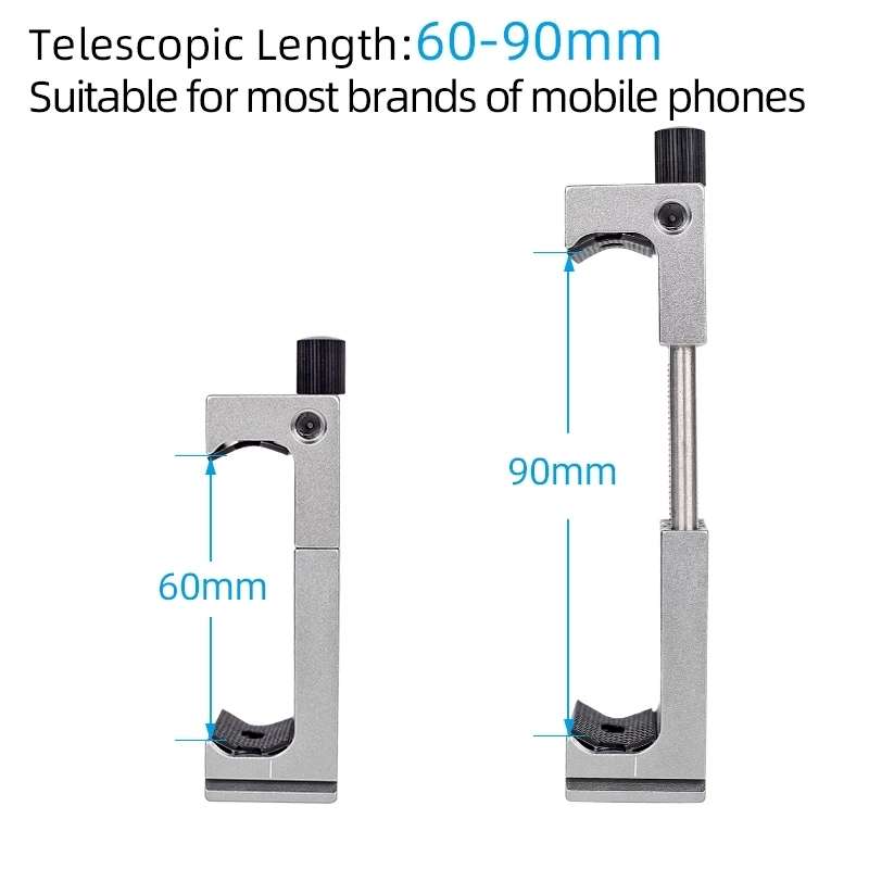 XILETU XJ-8 Aluminum Alloy Camera Head Tripod Mobile Phone Clip(Black)