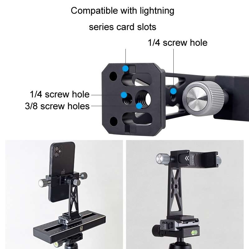 XILETU Metal Swivel Cold Shoe Mobile Phone Clip Photography Fixed Tripod