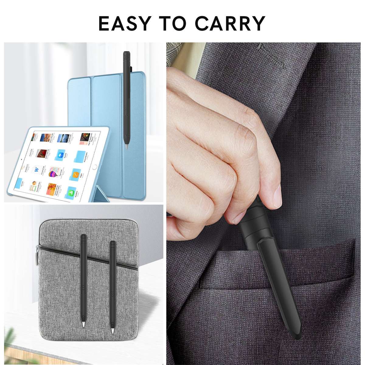 For Apple Pencil 1 AhaStyle PT141 Triple Defense Pen Clip Silicone Protective Case(Wine Red)
