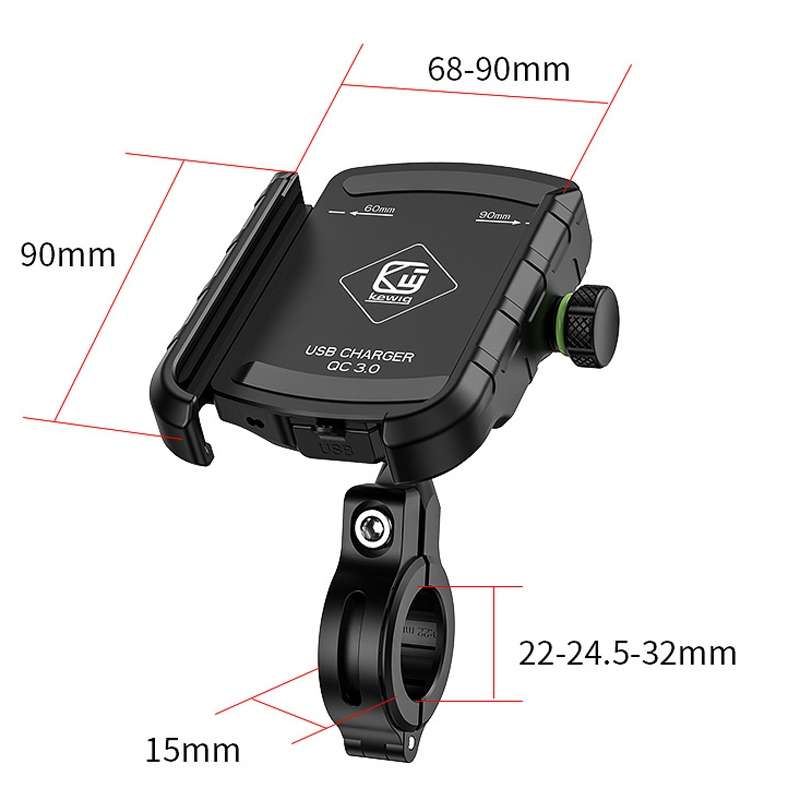 Kewig M8S Bicycle Aluminum Navigation Mount Outdoor Cycling Cell Phone Holder(Blue)