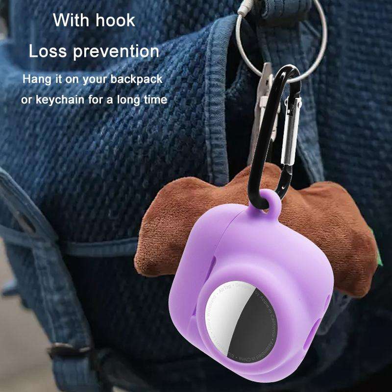 For AirPods 4 / AirTag 2 In 1 Silicone Earphone Protective Case Full Cover Anti-scratch Case(White