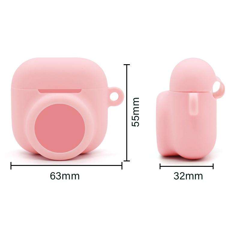 For AirPods 4 / AirTag 2 In 1 Silicone Earphone Protective Case Full Cover Anti-scratch Case(White