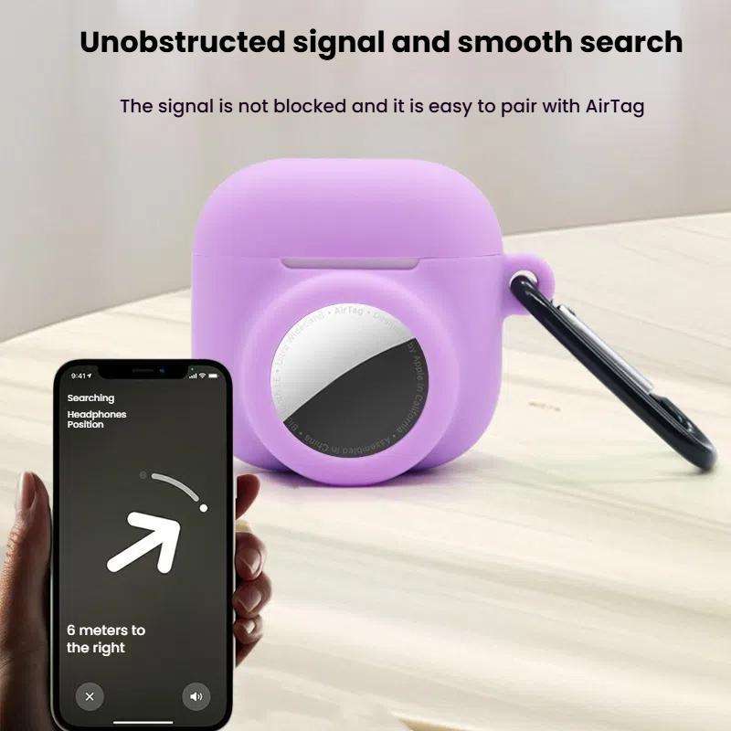For AirPods 4 / AirTag 2 In 1 Silicone Earphone Protective Case Full Cover Anti-scratch Case(White