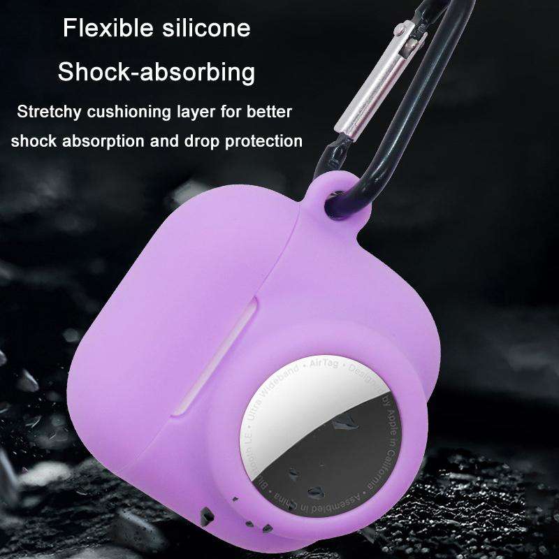 For AirPods 4 / AirTag 2 In 1 Silicone Earphone Protective Case Full Cover Anti-scratch Case(White