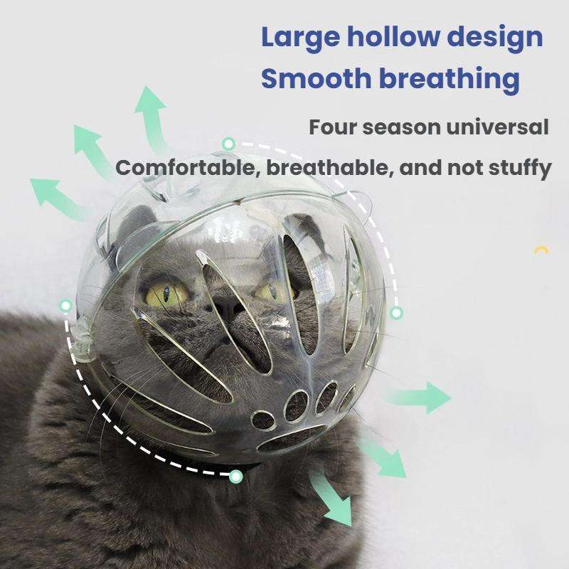 Cat Space Hood Anti-Bite Mouth Cover + Second-Generation Foot Cover, Color: Small Light Green
