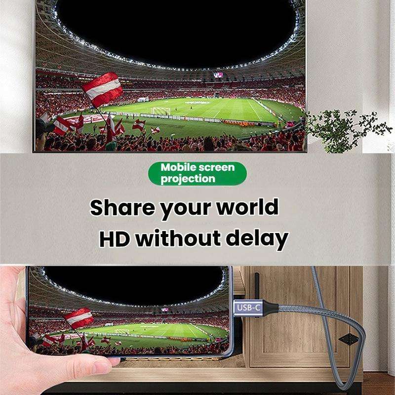 1m Type-C To DP1.4 8K 60Hz HD Unidirectional Adapter Cable Computer Gaming Console Monitor Mobile
