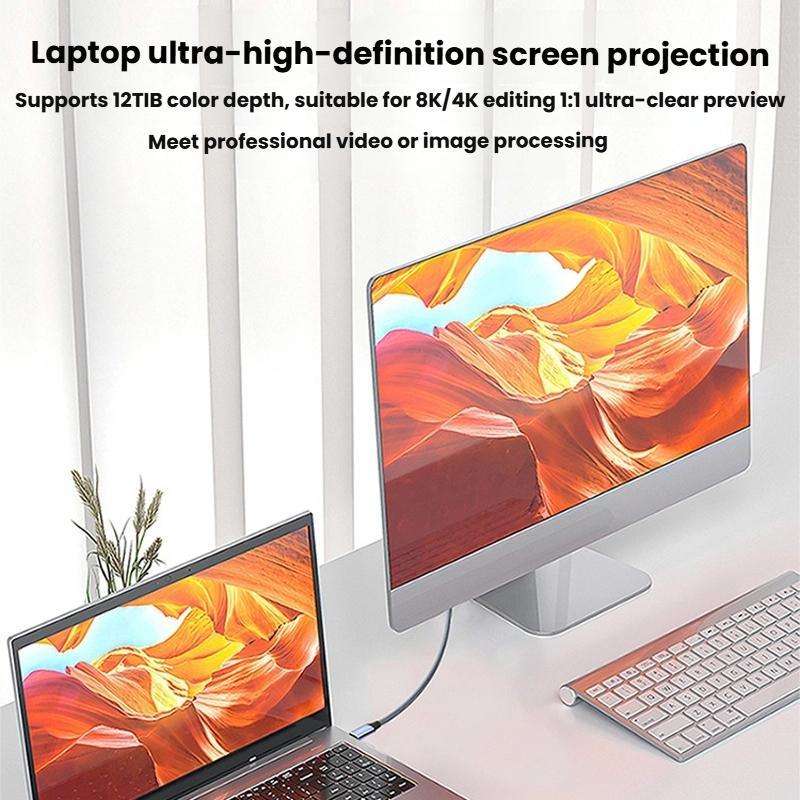 1m Type-C To DP1.4 8K 60Hz HD Unidirectional Adapter Cable Computer Gaming Console Monitor Mobile