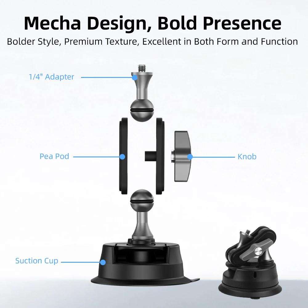 Flymile Universal Car Suction Cup Mount for Action Cameras 360-degree Rotatable, Washable and Reus