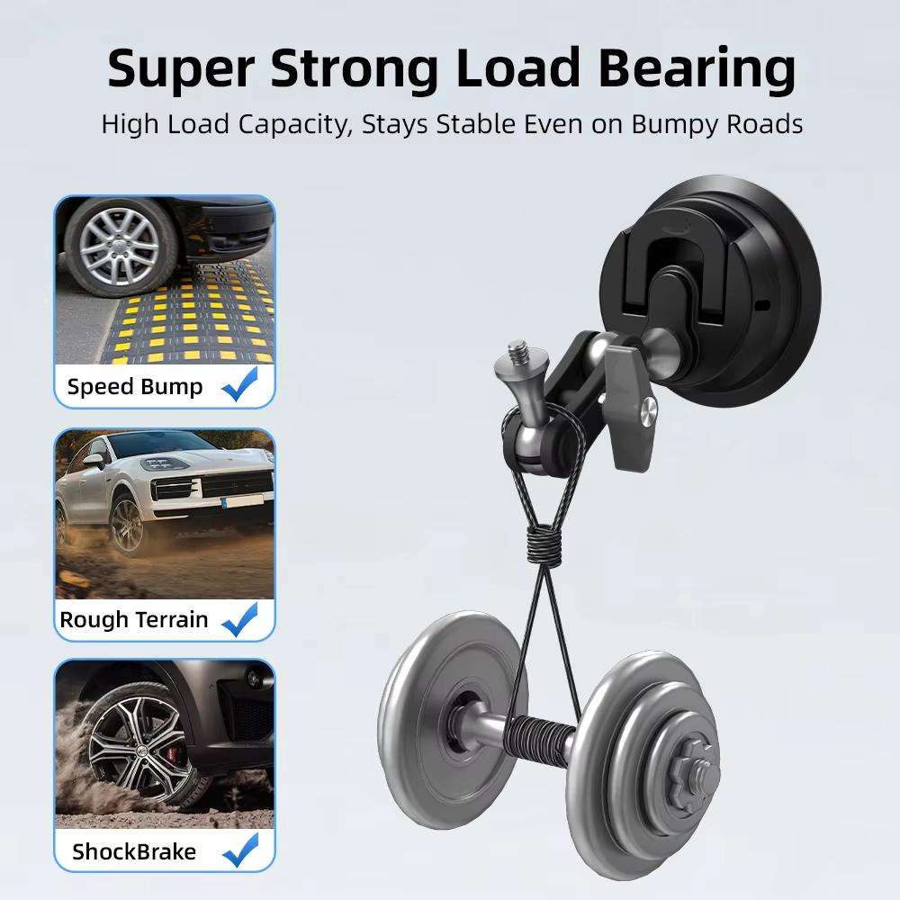 Flymile Universal Car Suction Cup Mount for Action Cameras 360-degree Rotatable, Washable and Reus