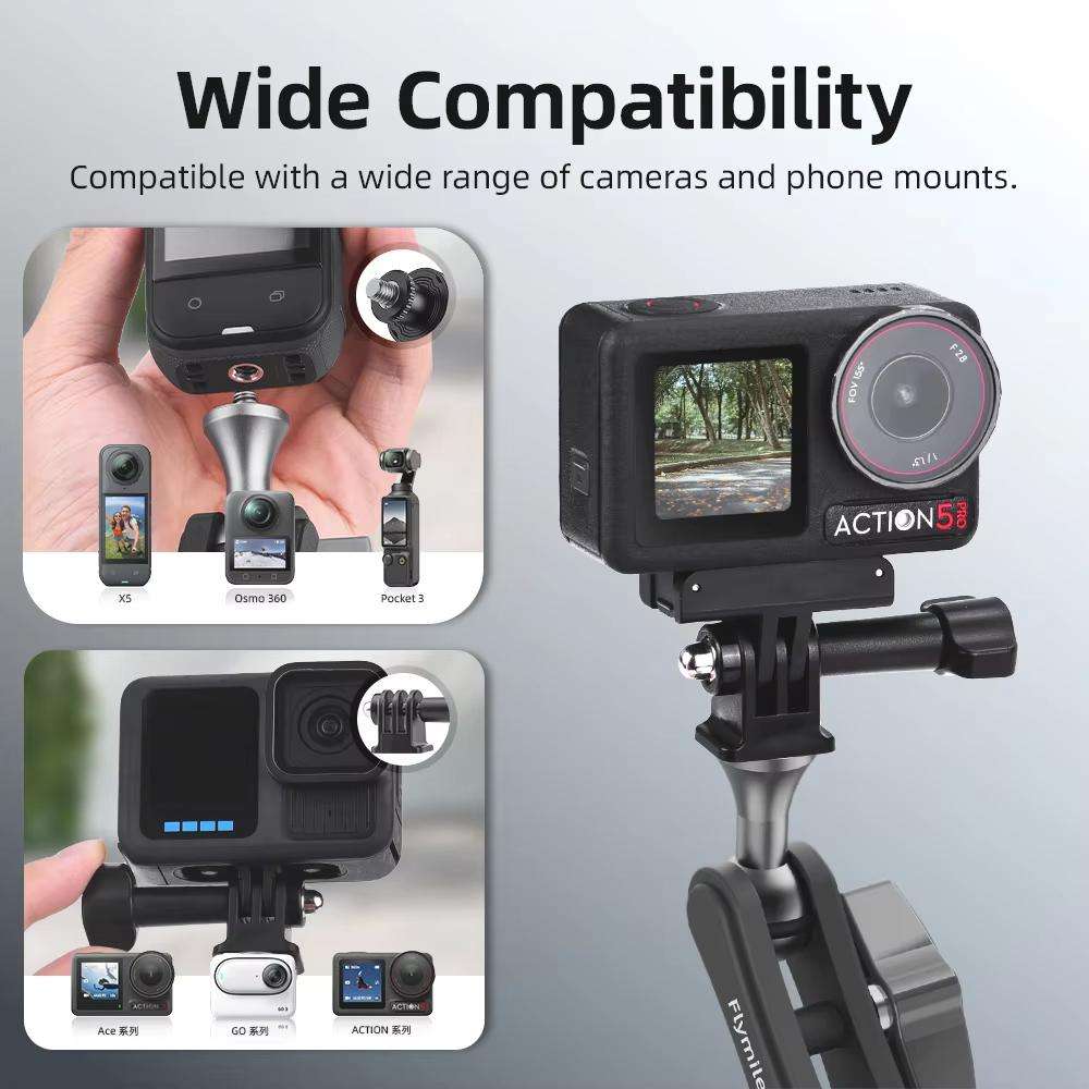 Flymile Universal Car Suction Cup Mount for Action Cameras 360-degree Rotatable, Washable and Reus