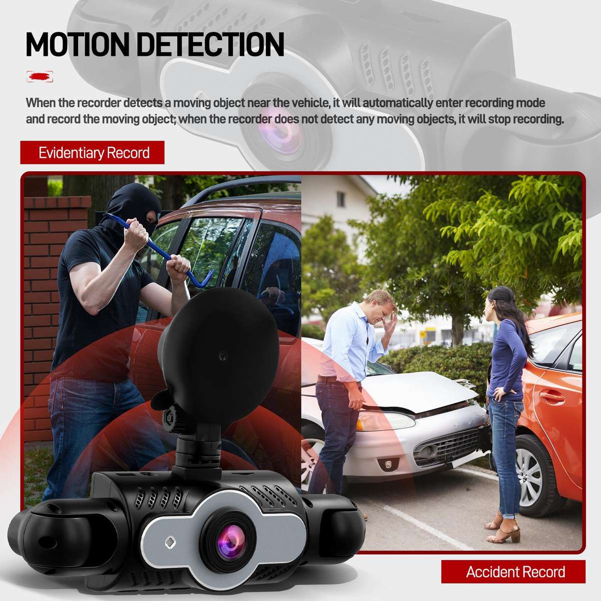 3 Inch 1080P Car Dash Cam With Four Lenses 480P Interior Left Right Rear Cameras