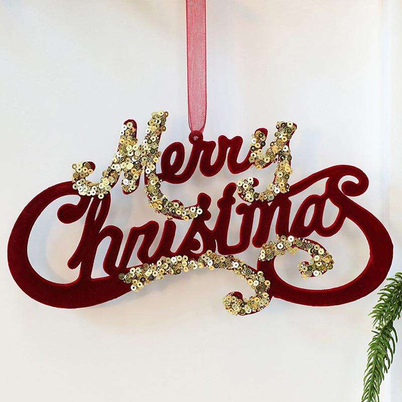 Christmas Tree Decorative Ornaments Flocked Wreath Reindeer Hanging Ornaments, Style: Snowflakes