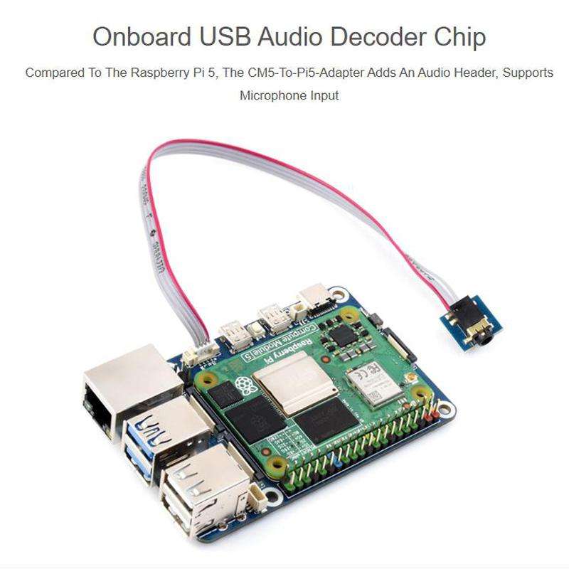 WAVESHARE CM5-To-Pi5-Adapter For Raspberry Pi 5 CM5 To Pi 5 Adapter Board Supports Connecting To M