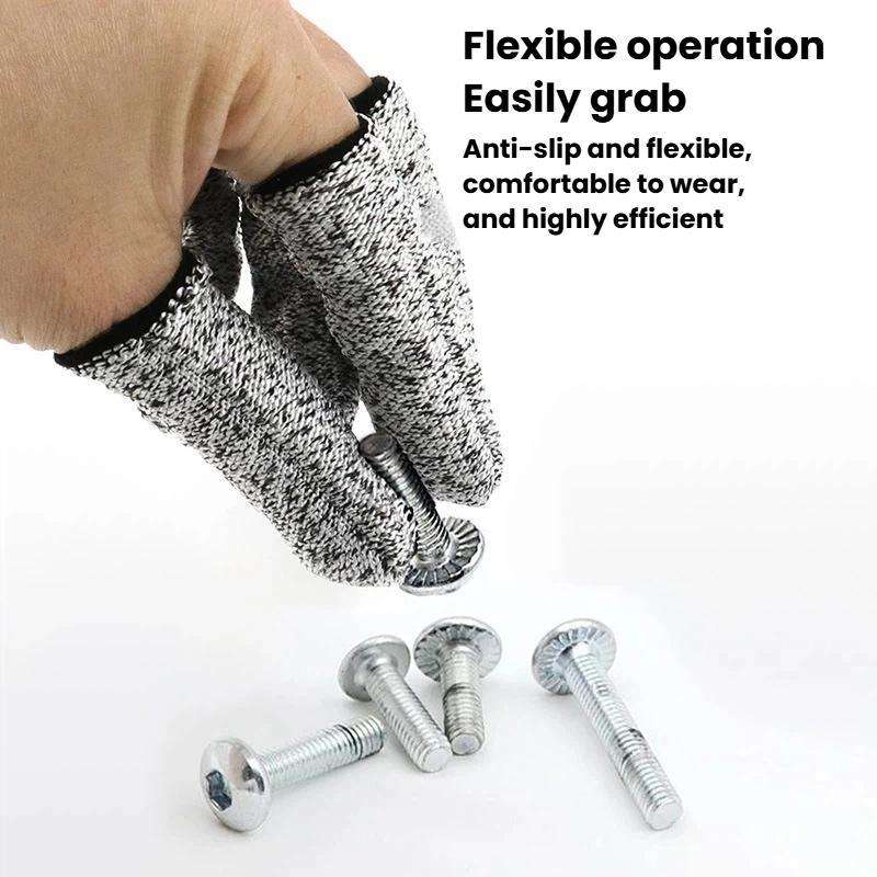 10pcs 15 Needle Anti-Cut Finger Gloves Engraving Anti-Cut Protective Finger Gloves
