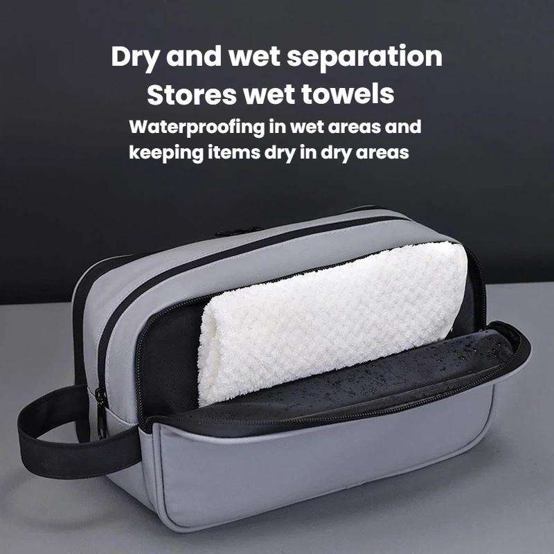3-Layers Large-Capacity Waterproof Toiletry Bag Portable Travel Cosmetic Storage Bag(Grey)