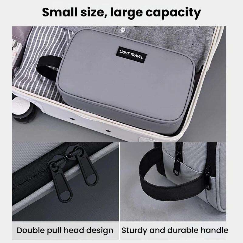 3-Layers Large-Capacity Waterproof Toiletry Bag Portable Travel Cosmetic Storage Bag(Grey)