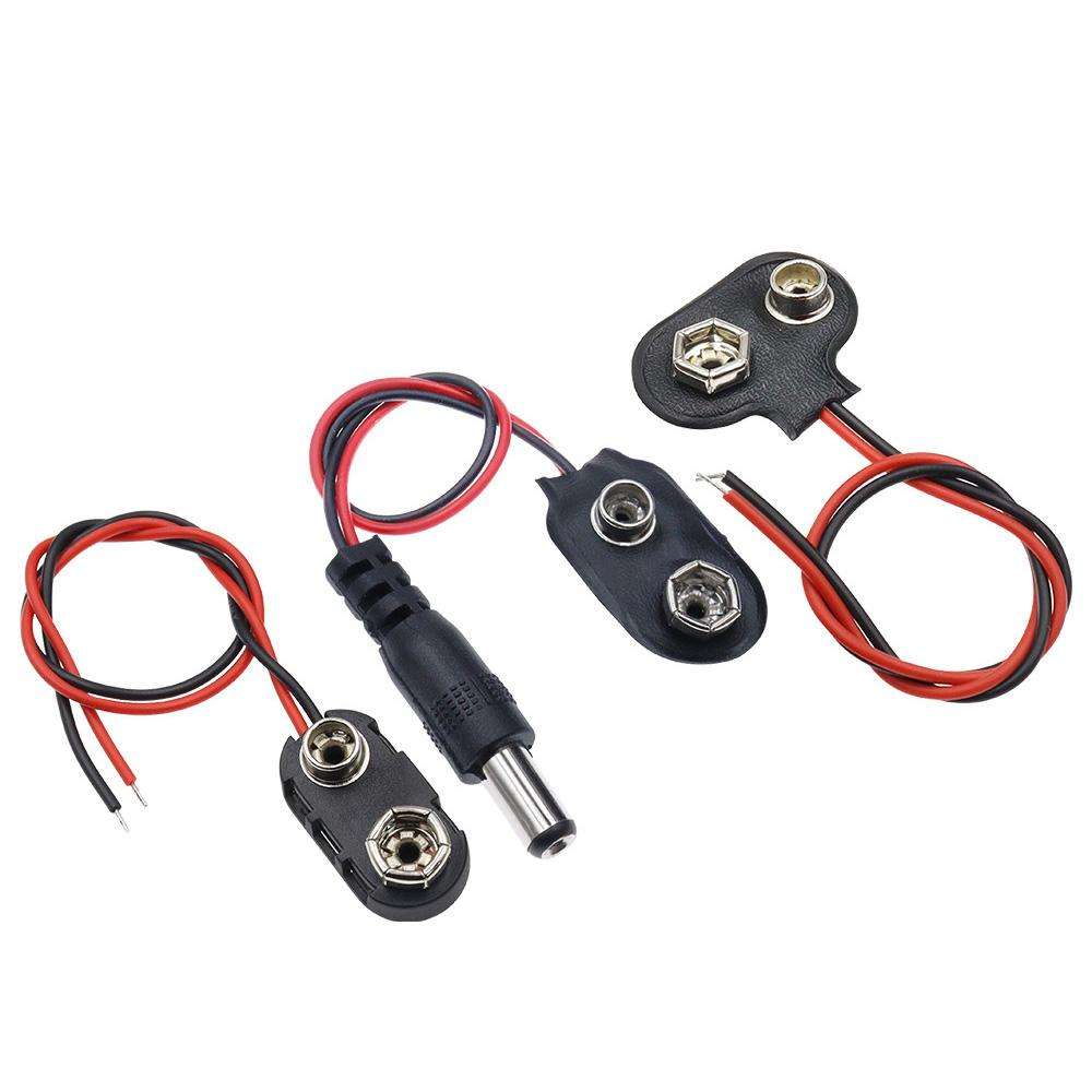 10pcs 9V Battery Clip With Wires Battery Holder Case, Spec: Type I Hard Buckle
