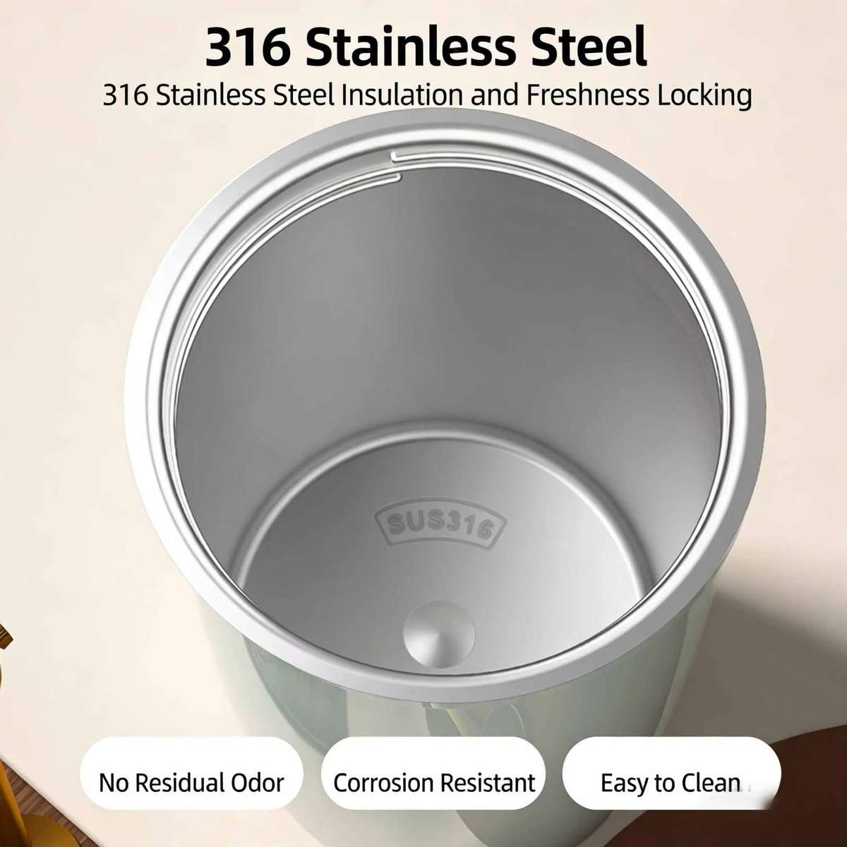 300ml 316 Stainless Steel Insulated Coffee Cup Vacuum Double-Wall Straw Cup(Blue)