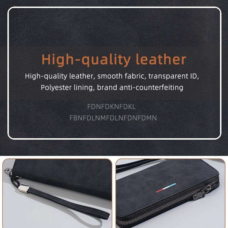 Baellerry C3097 Men Long Wallet Zippered Multi-Card Holder Large Capacity Phone Change Clutch(Gray