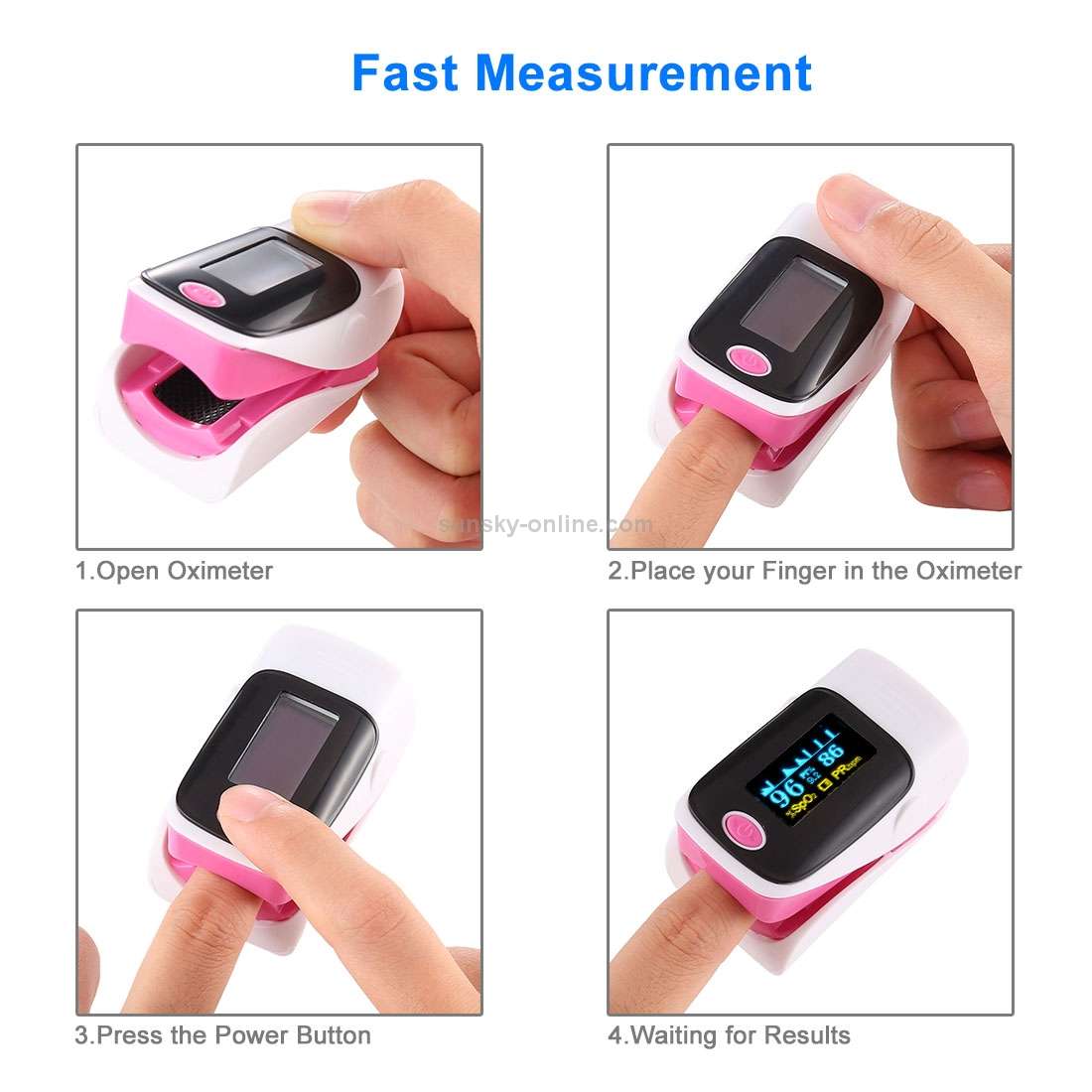 AB-80 Precision Finger Pulse Oximeter Blood Oxygen Monitor(Pink)