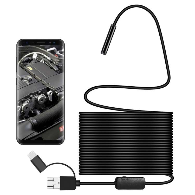 Y101 8mm Spiral Head 3 In 1 Waterproof Digital Endoscope Inspection Camera, Length: 10m Hard Cable