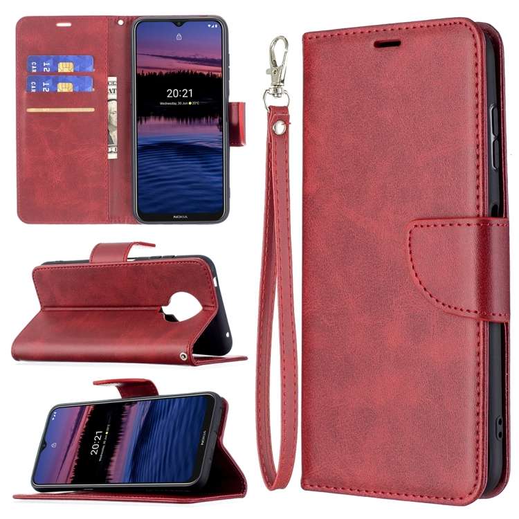 For Nokia G20 / G10 Retro Lambskin Texture Pure Color Horizontal Flip PU Leather Case with Holder