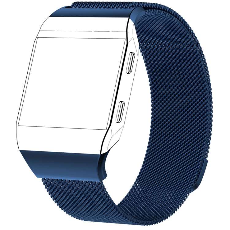 For FITBIT Ionic Milanese Watch Band, Large Size : 24X2.2cm(Blue)...