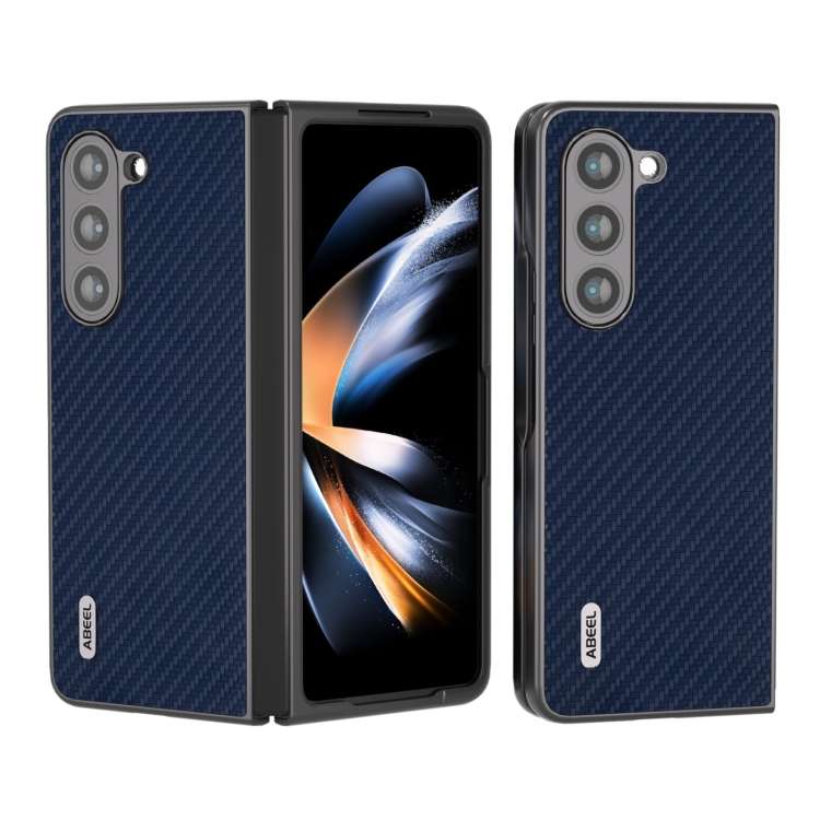 For Samsung Galaxy Z Fold5 ABEEL Carbon Fiber Texture Protective Phone Case(Dark Blue)