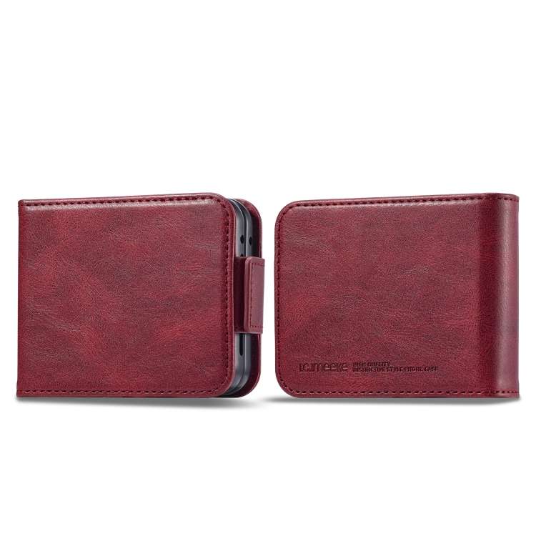 For Samsung Galaxy Z Flip5 LC.IMEEKE RFID Anti-theft Leather Phone Case(Red)