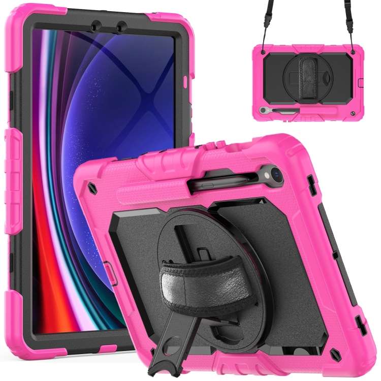 For Samsung Galaxy Tab S9 / S9 FE / S10 FE Lucky Wheel Grip Silicone Hybrid PC Tablet Case with Sh