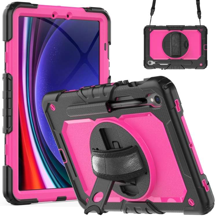 For Samsung Galaxy Tab S9 / S9 FE / S10 FE Lucky Wheel Grip Silicone Hybrid PC Tablet Case with Sh