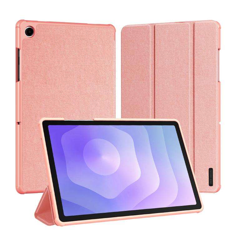 For Samsung Galaxy Tab A11+ / A9+ DUX DUCIS Domo Series Magnetic Flip Leather Tablet Case(Pink)