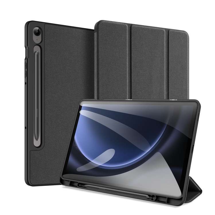 For Samsung Galaxy Tab S9 FE / S10 FE DUX DUCIS Domo Series Magnetic Flip Leather Tablet Case(Blac