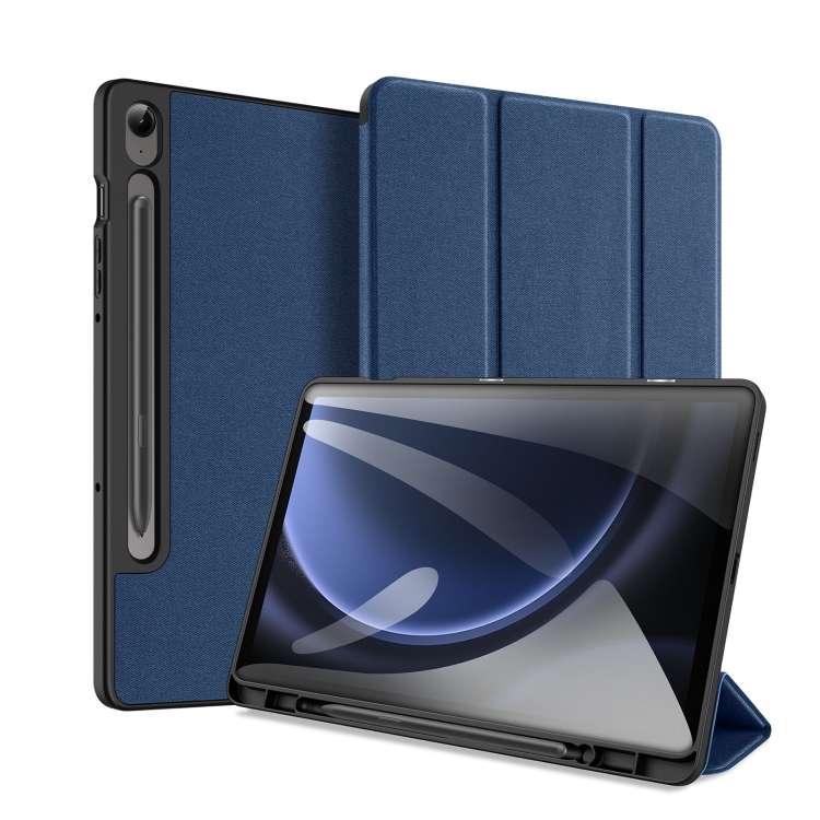 For Samsung Galaxy Tab S9 FE / S10 FE DUX DUCIS Domo Series Magnetic Flip Leather Tablet Case(Blue
