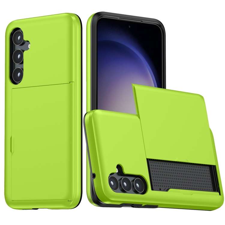 For Samsung Galaxy S23 FE 5G Shockproof Armor Phone Case with Card Slot(Green)