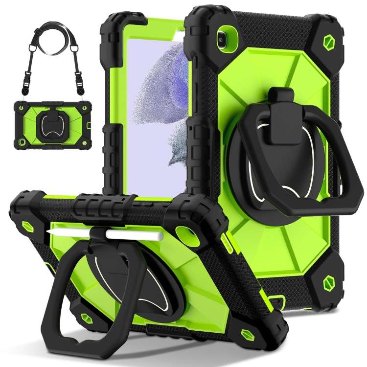For Samsung Galaxy Tab A7 Lite 2021 Contrast Color Robot Silicone Hybrid PC Tablet Case(Black Yell