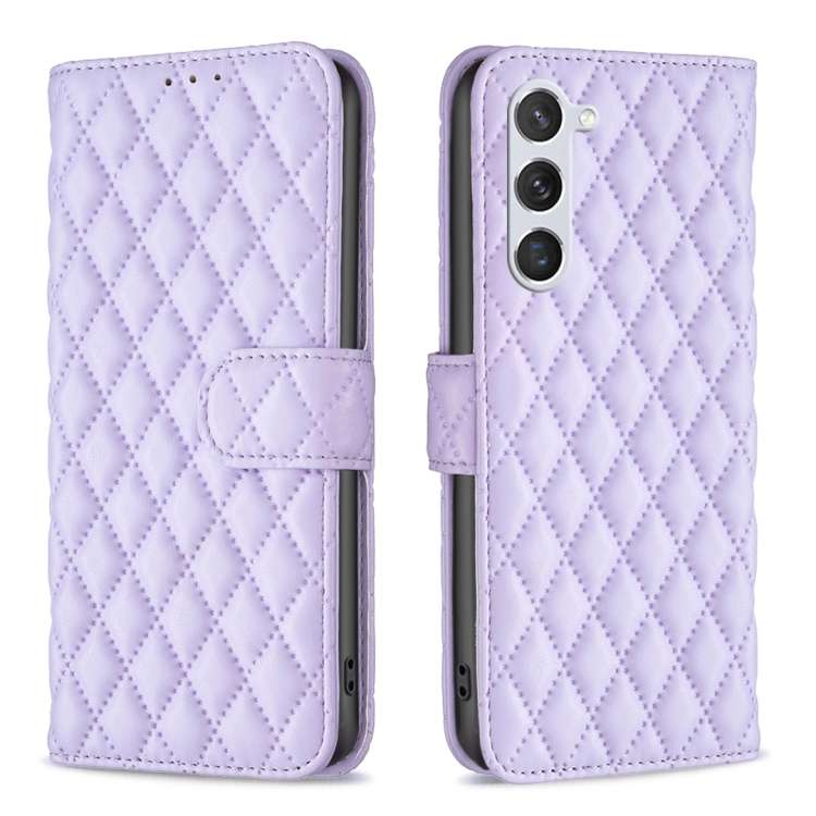 For Samsung Galaxy S25 5G Diamond Lattice Wallet Flip Leather Phone Case(Purple)