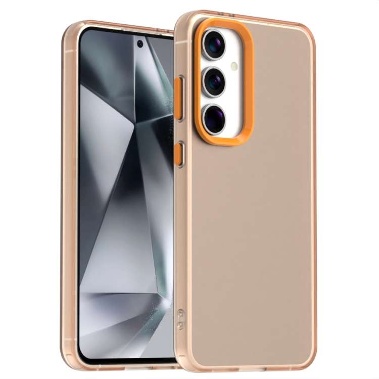 For Samsung Galaxy S24 FE 5G Candy PC Hybrid TPU Shockproof Phone Case(Orange)